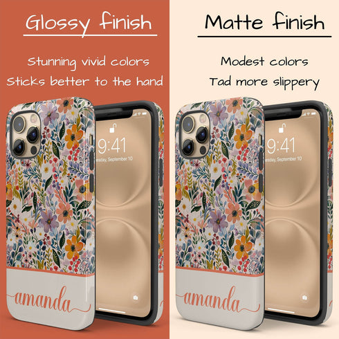 Custom Name Boho Chic Paradise Floral iPhone Case